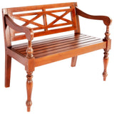 vidaXL Batavia Bench 98 cm Solid Mahogany Wood White