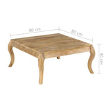 vidaXL Coffee table 80x80x40 cm solid mango wood
