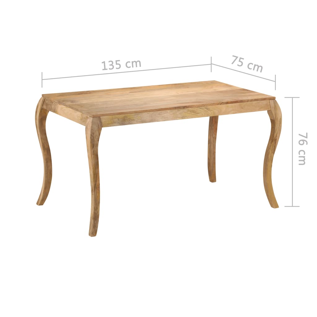 vidaXL Eettafel 118x60x76 cm massief mangohout
