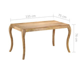 vidaXL Eettafel 118x60x76 cm massief mangohout