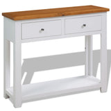 vidaXL Wandtafel 118x35x77 cm massief eikenhout
