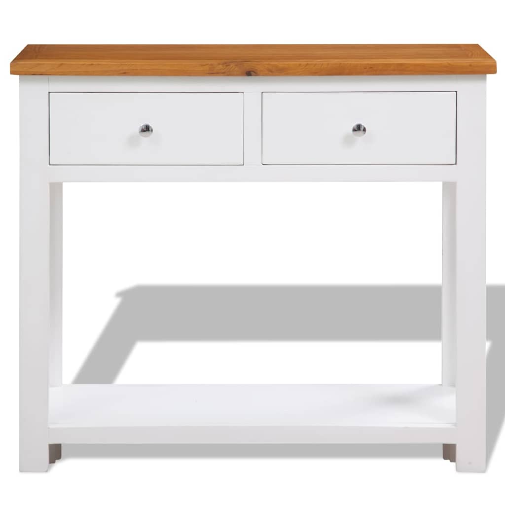 vidaXL Wandtafel 118x35x77 cm massief eikenhout