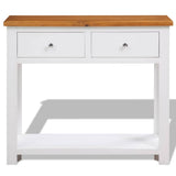 vidaXL Wandtafel 118x35x77 cm massief eikenhout