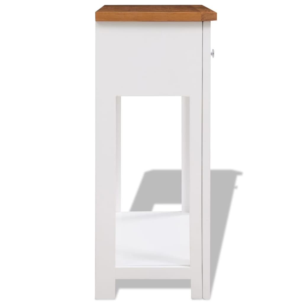 vidaXL Wandtafel 118x35x77 cm massief eikenhout