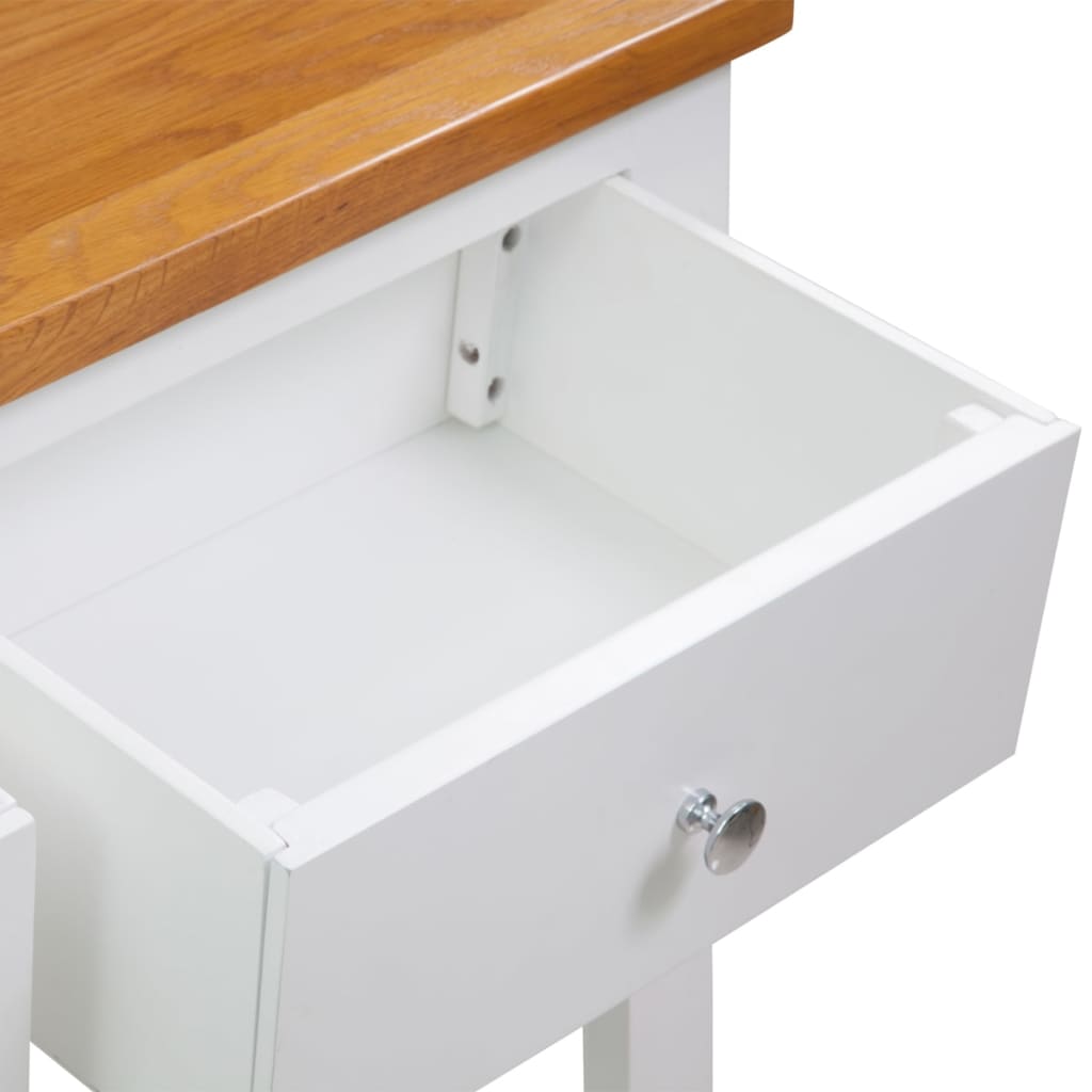 vidaXL Wandtafel 118x35x77 cm massief eikenhout