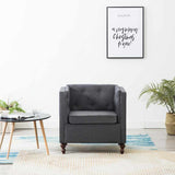 vidaXL Fauteuil stof grijs
