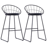 vidaXL Bar Stools 2 pcs artificial leather black