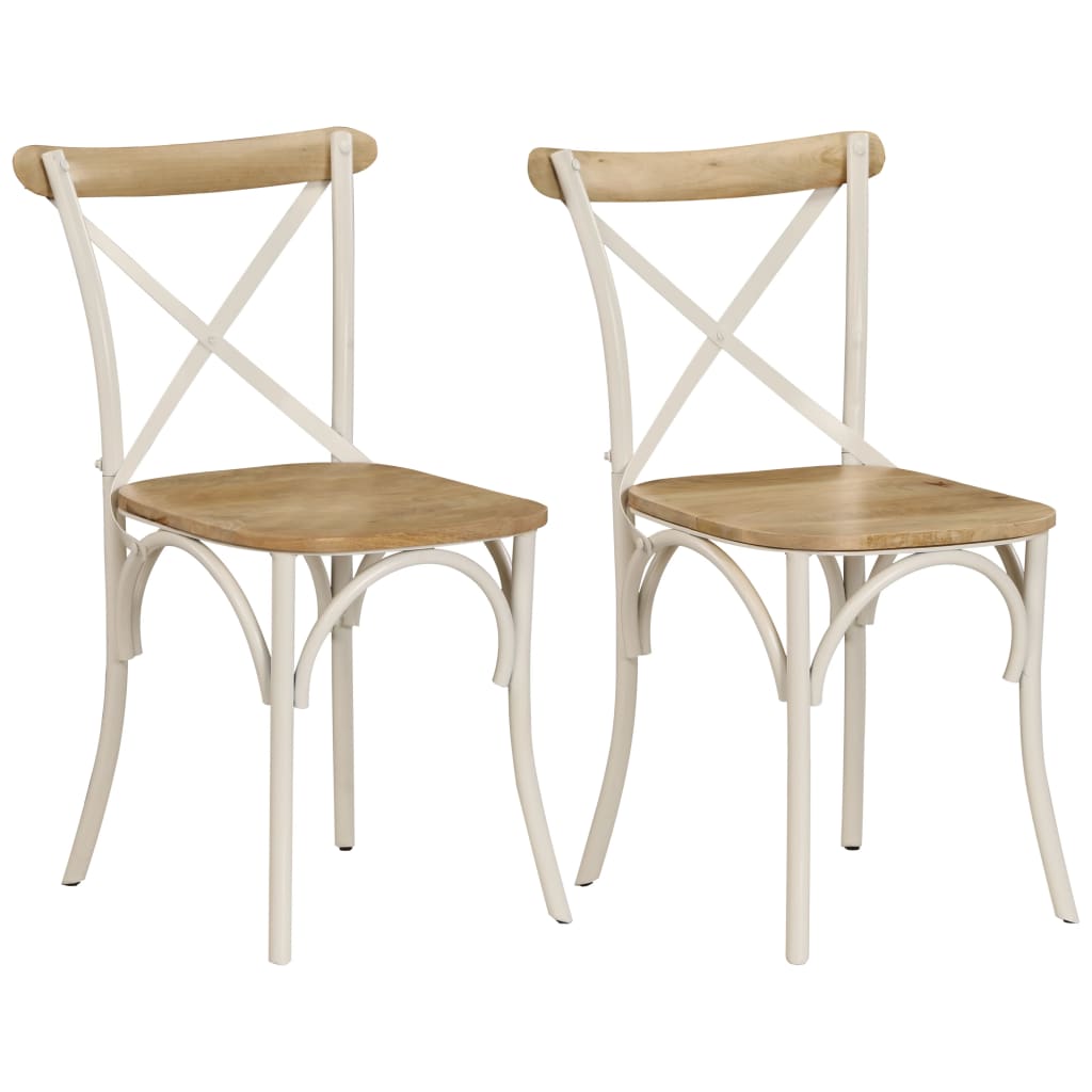 vidaXL Eetkamerstoelen 2 st massief gerecycled hout