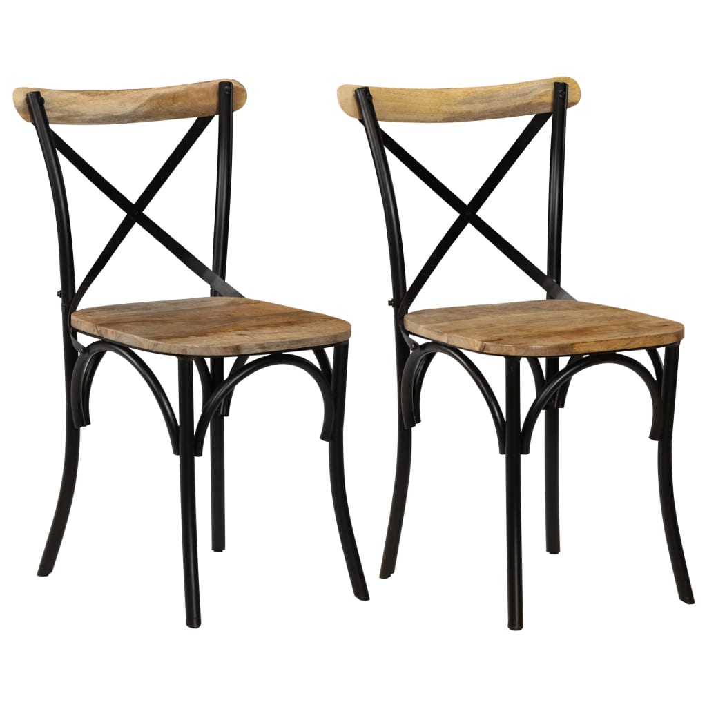 vidaXL Eetkamerstoelen 2 st massief gerecycled hout