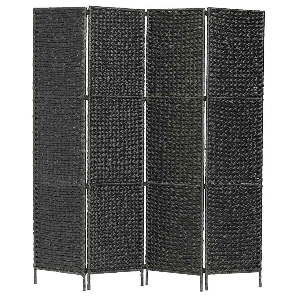 vidaXL Kamerscherm met 4 panelen 154x160 cm waterhyacint zwart
