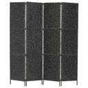 vidaXL Kamerscherm met 4 panelen 154x160 cm waterhyacint zwart