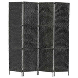 vidaXL Kamerscherm met 4 panelen 154x160 cm waterhyacint zwart