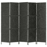 vidaXL Kamerscherm met 4 panelen 154x160 cm waterhyacint zwart