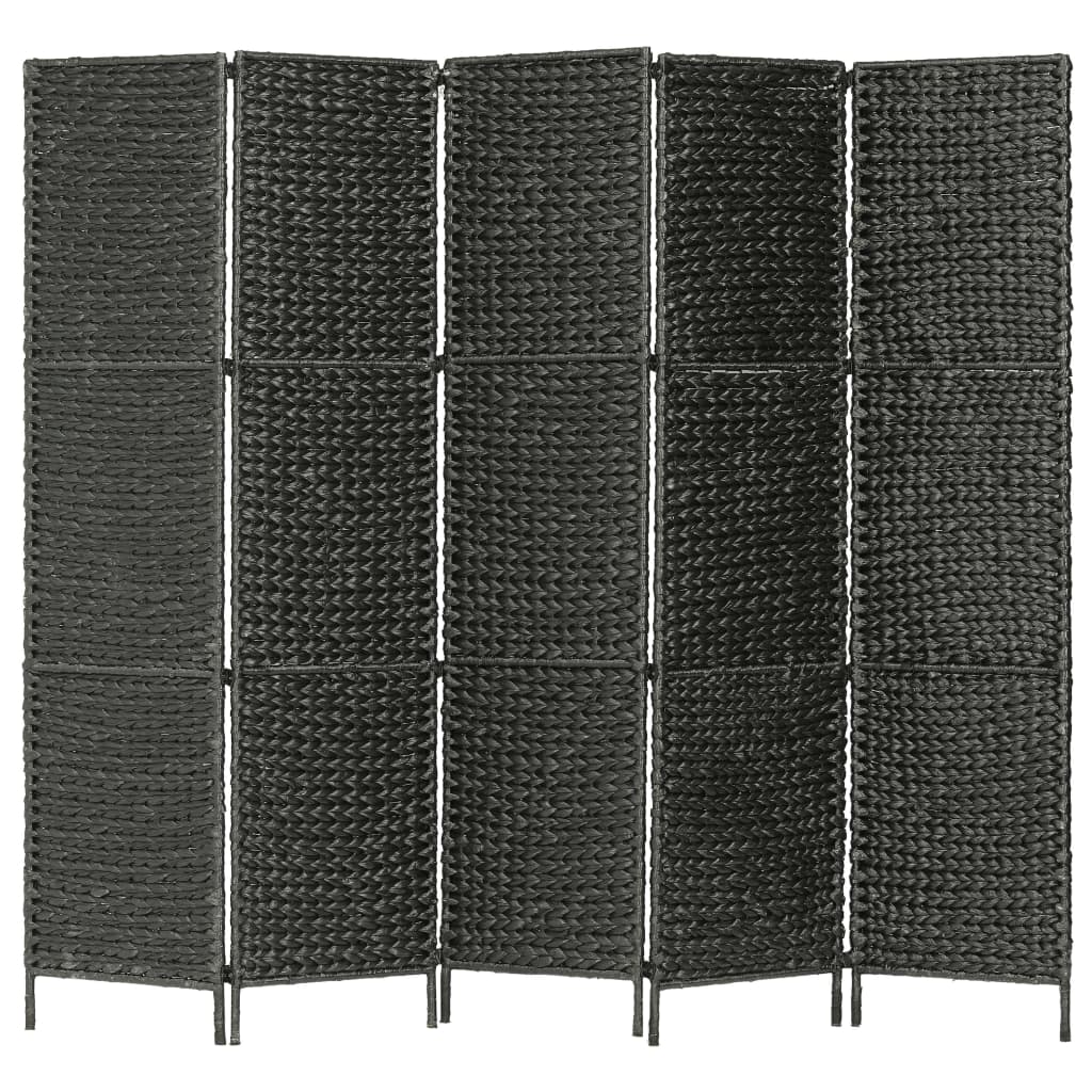 vidaXL Kamerscherm met 4 panelen 154x160 cm waterhyacint zwart