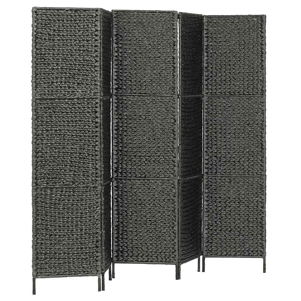 vidaXL Kamerscherm met 4 panelen 154x160 cm waterhyacint zwart