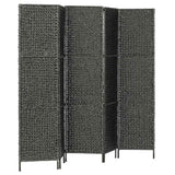 vidaXL Kamerscherm met 4 panelen 154x160 cm waterhyacint zwart