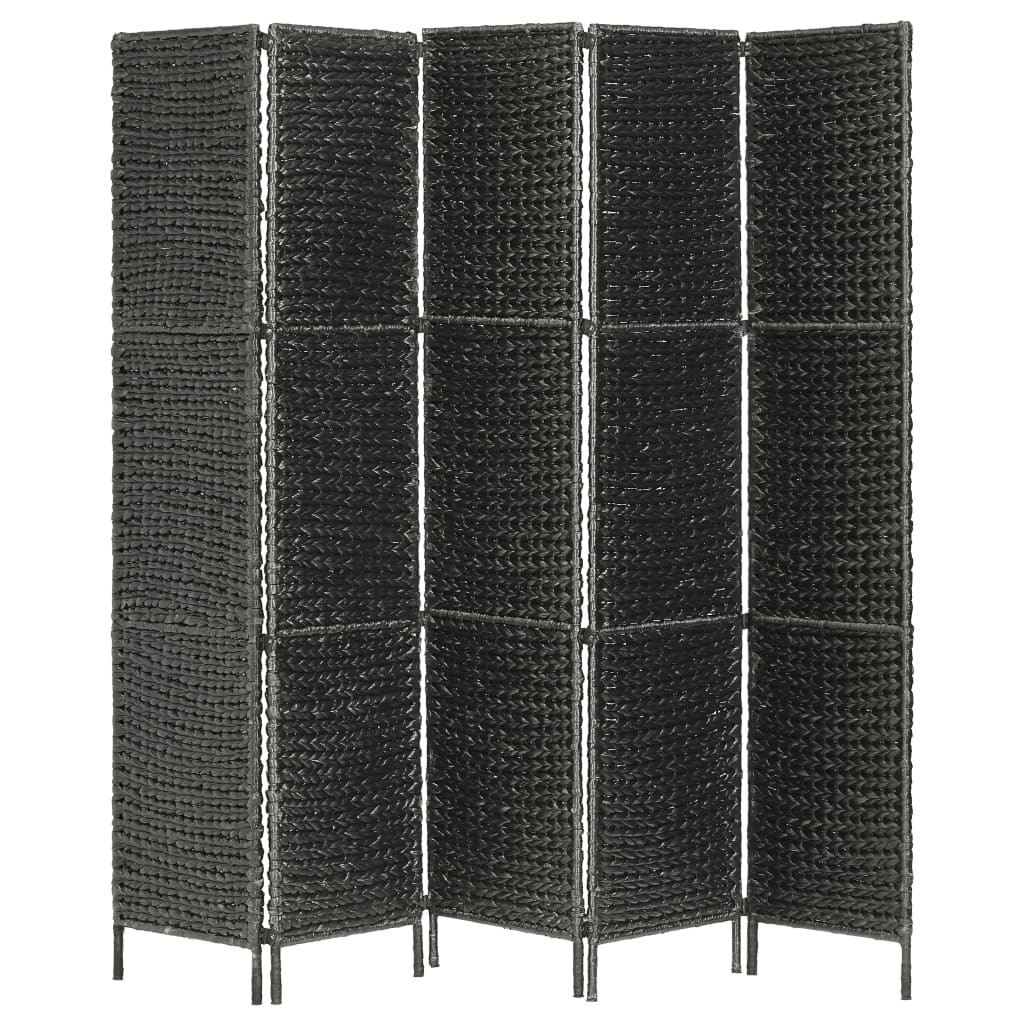 vidaXL Kamerscherm met 4 panelen 154x160 cm waterhyacint zwart