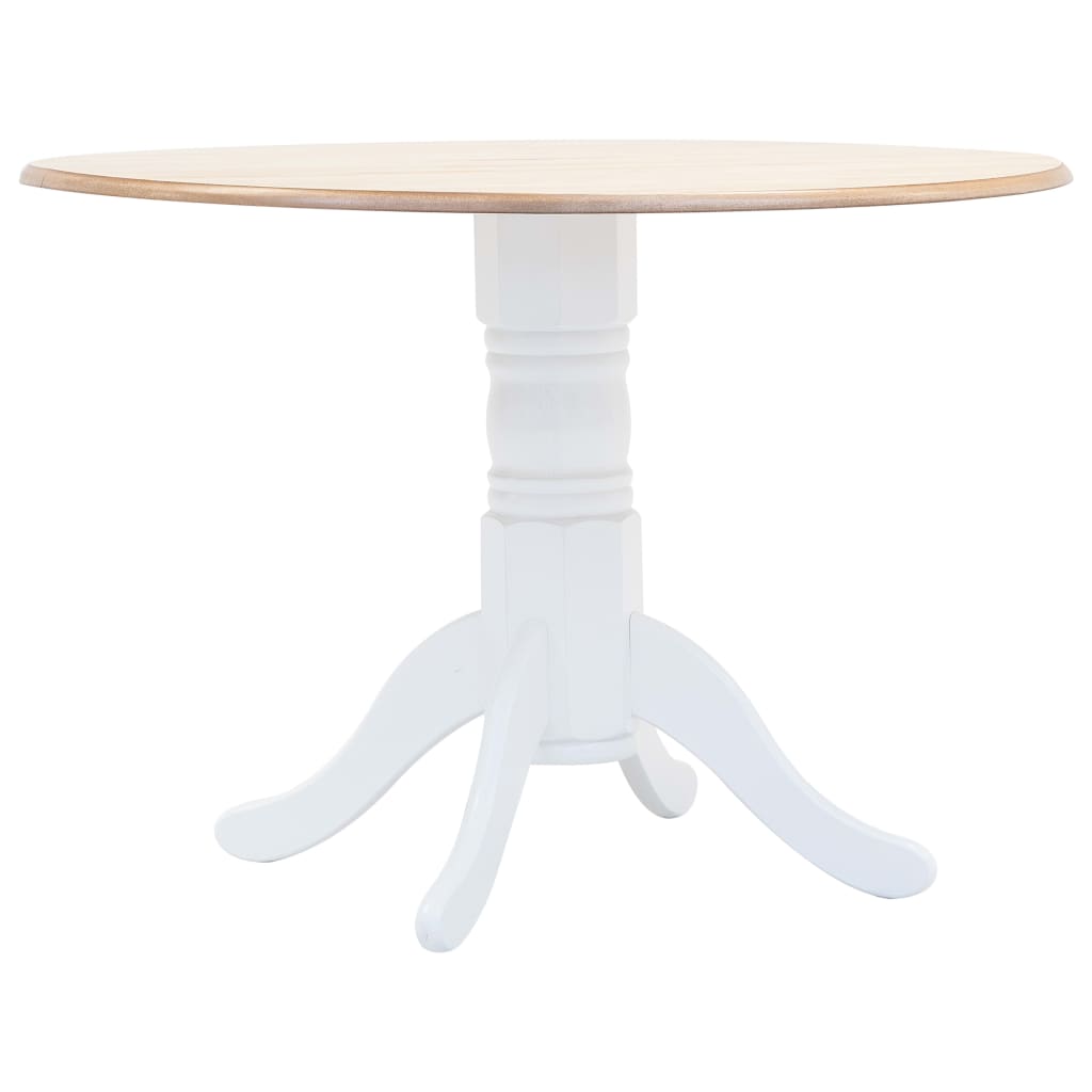 vidaXL Dining Table 106 cm Solid Rubberwood White