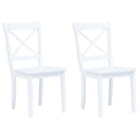 vidaXL Eetkamerstoelen 2 st massief rubberwood wit