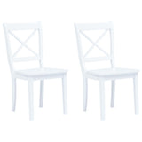 vidaXL Eetkamerstoelen 2 st massief rubberwood wit