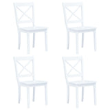 vidaXL Eetkamerstoelen 2 st massief rubberwood wit
