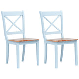 vidaXL Eetkamerstoelen 2 st massief rubberwood wit