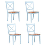 vidaXL Eetkamerstoelen 2 st massief rubberwood wit