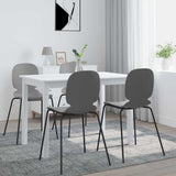 vidaXL Eettafel 114x71x75 cm bois d'hévéa massif blanc