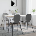 vidaXL Eettafel 114x71x75 cm massief rubberwood wit