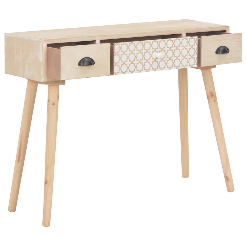 vidaXL Wandtafel met 3 lades 100x30x73 massief grenenhout