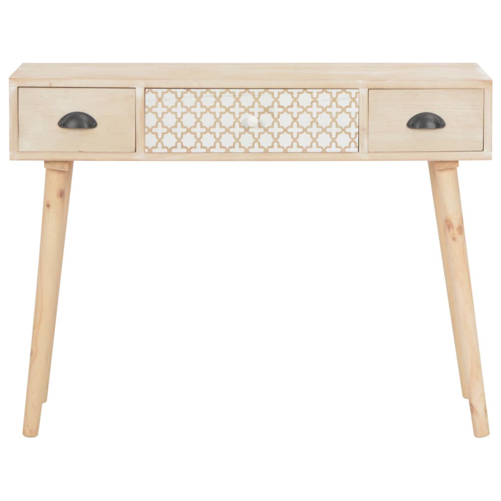 vidaXL Wandtafel met 3 lades 100x30x73 massief grenenhout
