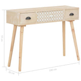 vidaXL Wandtafel met 3 lades 100x30x73 massief grenenhout