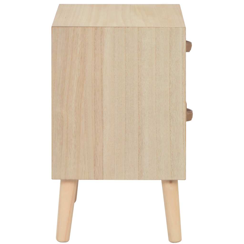 vidaXL Nachtkastje met 2 lades 30x25x49,5 cm massief grenenhout