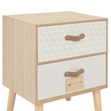vidaXL Nachtkastje met 2 lades 30x25x49,5 cm massief grenenhout