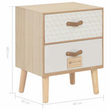 vidaXL Nachtkastje met 2 lades 30x25x49,5 cm massief grenenhout
