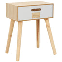vidaXL Nachtkastje met lade 44x30x58 cm massief hout