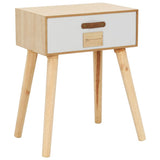 vidaXL Nachtkastje met lade 44x30x58 cm massief hout