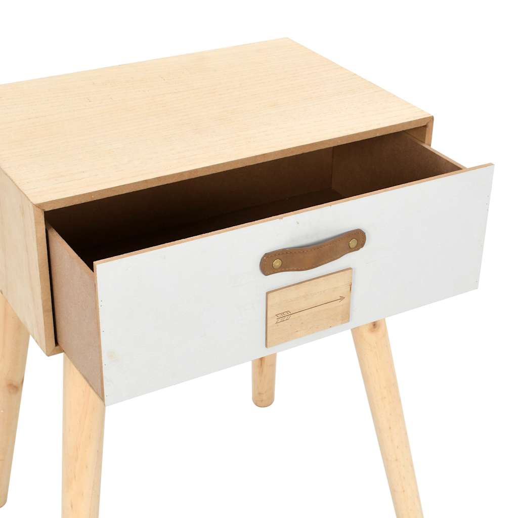 vidaXL Nachtkastje met lade 44x30x58 cm massief hout
