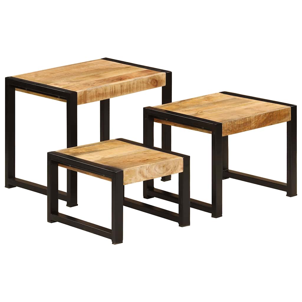 vidaXL 3-Piece Coffee Table Set Solid Reclaimed Wood