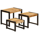 vidaXL 3-Piece Coffee Table Set Solid Reclaimed Wood