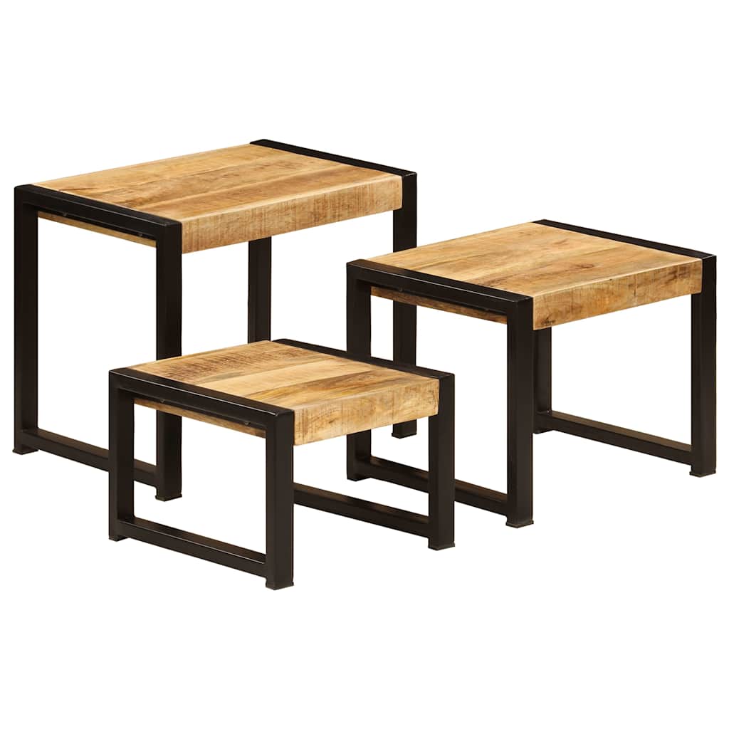 vidaXL 3-Piece Coffee Table Set Solid Reclaimed Wood