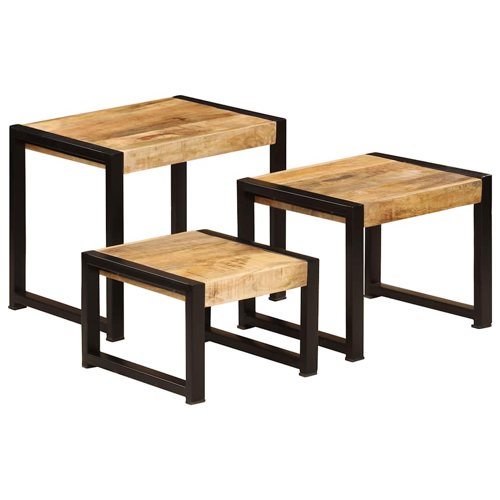 vidaXL 3-Piece Coffee Table Set Solid Reclaimed Wood