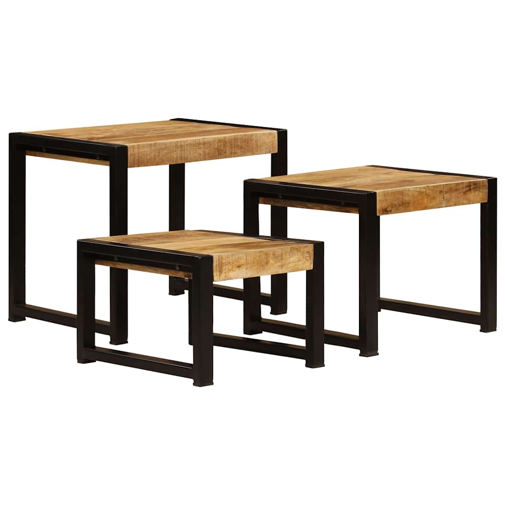 vidaXL 3-Piece Coffee Table Set Solid Reclaimed Wood