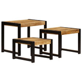 vidaXL 3-Piece Coffee Table Set Solid Reclaimed Wood