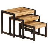 vidaXL 3-Piece Coffee Table Set Solid Reclaimed Wood