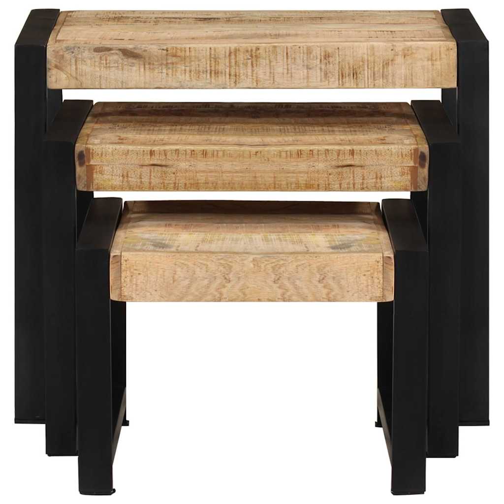 vidaXL 3-Piece Coffee Table Set Solid Reclaimed Wood