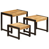 vidaXL 3-Piece Coffee Table Set Solid Reclaimed Wood