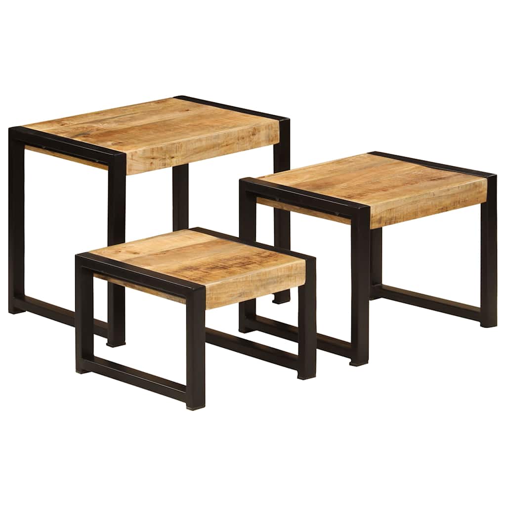 vidaXL 3-Piece Coffee Table Set Solid Reclaimed Wood