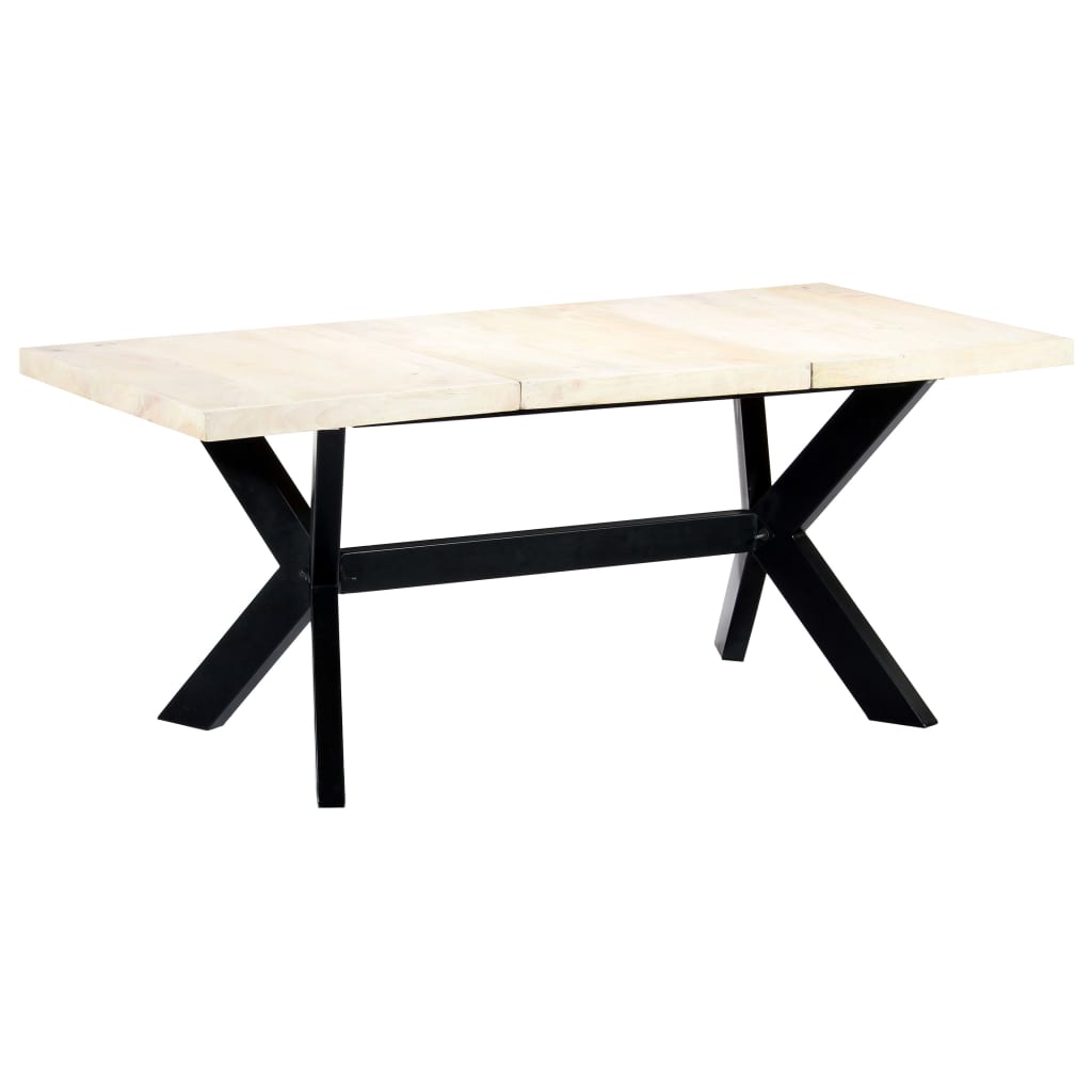 vidaXL Dining Table 180 cm Solid Reclaimed Wood and Steel Cross Legs