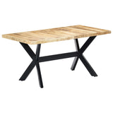 vidaXL Dining Table 180 cm Solid Reclaimed Wood and Steel Cross Legs